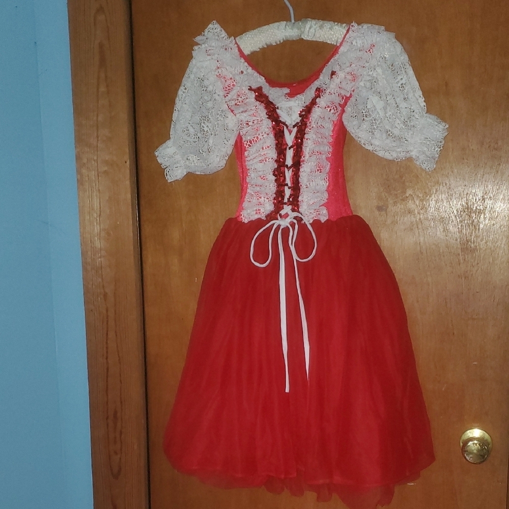 Red and White Kids Costume Dress